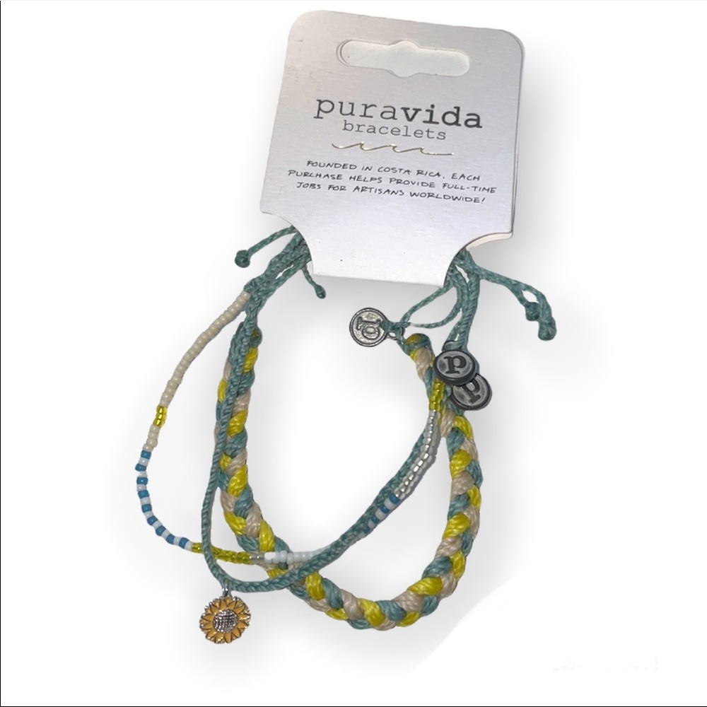 Pura Vida Sunflower Bracelet Set NWT